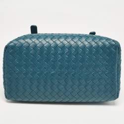 مملوكة مسبقًا Bottega Veneta Dark Green Intrecciato Leather Mini Roma Tote