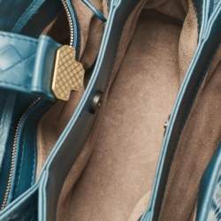 مملوكة مسبقًا Bottega Veneta Dark Green Intrecciato Leather Mini Roma Tote