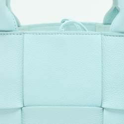 Pre Owned Bottega Veneta Blue Intrecciato Leather Mini Arco Tote
