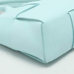 Pre Owned Bottega Veneta Blue Intrecciato Leather Mini Arco Tote