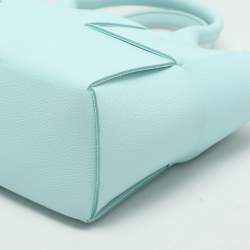 Pre Owned Bottega Veneta Blue Intrecciato Leather Mini Arco Tote