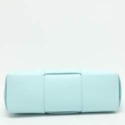 Pre Owned Bottega Veneta Blue Intrecciato Leather Mini Arco Tote