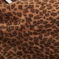 Pre Owned Bottega Veneta Brown Leopard Print Nylon Pouch