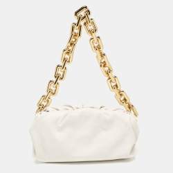 Bottega Veneta White Leather The Chain Pouch Bag