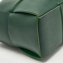 مملوكة مسبقًا Bottega Veneta Dark Green Intreccio Leather Small Arco Tote