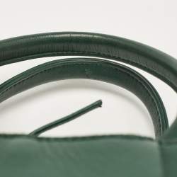 مملوكة مسبقًا Bottega Veneta Dark Green Intreccio Leather Small Arco Tote