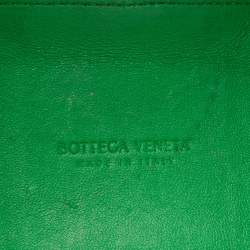 مملوكة مسبقًا Bottega Veneta Dark Green Intreccio Leather Small Arco Tote