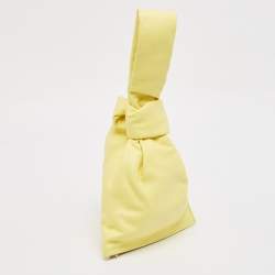 Pre Owned Bottega Veneta Yellow Leather BV Twist Clutch Bag