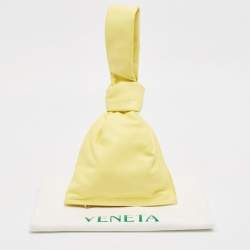 Pre Owned Bottega Veneta Yellow Leather BV Twist Clutch Bag