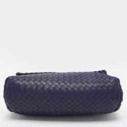 Bottega Veneta Blue Intrecciato Leather Medium Olimpia Shoulder Bag