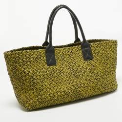 Pre Owned Bottega Veneta Green/Black Intrecciato Leather Limited Edition 302/750 Cabat Tote