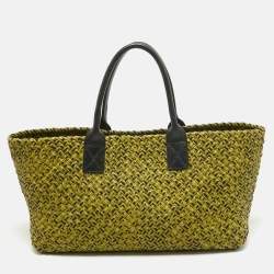 Pre Owned Bottega Veneta Green/Black Intrecciato Leather Limited Edition 302/750 Cabat Tote