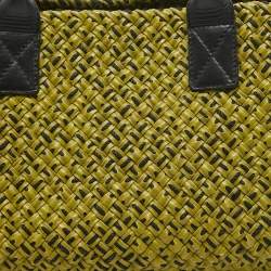 Pre Owned Bottega Veneta Green/Black Intrecciato Leather Limited Edition 302/750 Cabat Tote