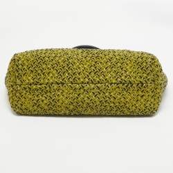 Pre Owned Bottega Veneta Green/Black Intrecciato Leather Limited Edition 302/750 Cabat Tote