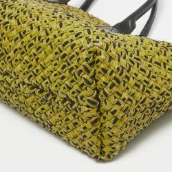 Pre Owned Bottega Veneta Green/Black Intrecciato Leather Limited Edition 302/750 Cabat Tote