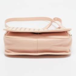 Bottega Veneta Blush Pink Intrecciato Leather Flap Crossbody Bag