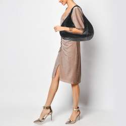 Pre Owned Bottega Veneta Black Intrecciato Leather Campana Hobo