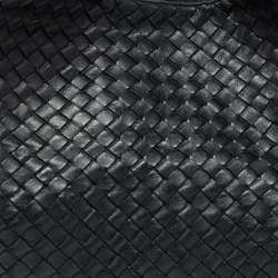 Pre Owned Bottega Veneta Black Intrecciato Leather Campana Hobo