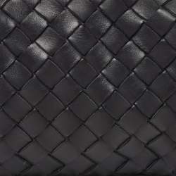 Pre Owned Bottega Veneta Black Intrecciato Leather Mini Loop Camera Bag