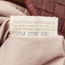 Pre Owned Bottega Veneta Burgundy Intrecciato Leather Sloane Hobo