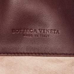 Pre Owned Bottega Veneta Burgundy Intrecciato Leather Sloane Hobo