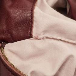 Pre Owned Bottega Veneta Burgundy Intrecciato Leather Sloane Hobo