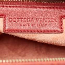 Bottega Veneta Red Intrecciato Leather Montaigne Satchel