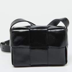 Bottega Veneta Black Leather Cassette Crossbody Bag