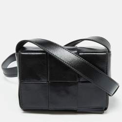 Bottega Veneta Black Leather Cassette Crossbody Bag