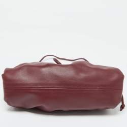 Pre Owned Bottega Veneta Bordeaux Leather Mini The Pouch Bag