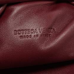 Pre Owned Bottega Veneta Bordeaux Leather Mini The Pouch Bag