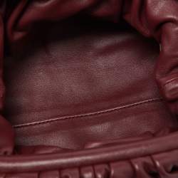 Pre Owned Bottega Veneta Bordeaux Leather Mini The Pouch Bag