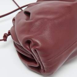 Pre Owned Bottega Veneta Bordeaux Leather Mini The Pouch Bag