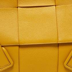 Bottega Veneta Yellow Leather Maxi Intrecciato Arco 33 Bag