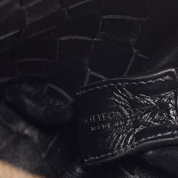 Pre Owned Bottega Veneta Black Glossy Intrecciato Leather Mini Loop Camera Bag