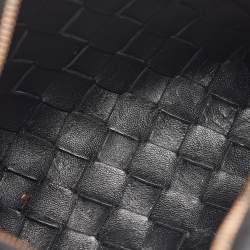 Pre Owned Bottega Veneta Black Glossy Intrecciato Leather Mini Loop Camera Bag