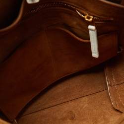 Pre Owned Bottega Veneta White Leather Shoulder Bag