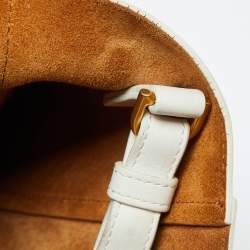 Pre Owned Bottega Veneta White Leather Shoulder Bag