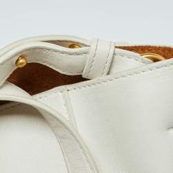 Pre Owned Bottega Veneta White Leather Shoulder Bag