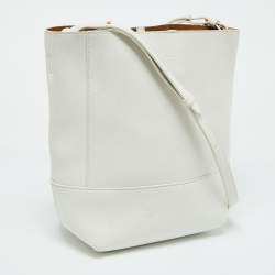 Pre Owned Bottega Veneta White Leather Shoulder Bag