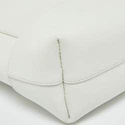 Pre Owned Bottega Veneta White Leather Shoulder Bag