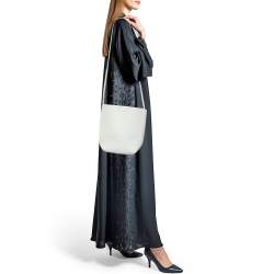 Pre Owned Bottega Veneta White Leather Shoulder Bag