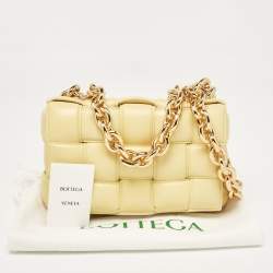 Bottega Veneta Yellow Intrecciato Leather Padded Cassette Chain Bag