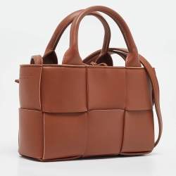 مملوكة مسبقًا Bottega Veneta Brown Intrecciato Leather Candy Arco Tote