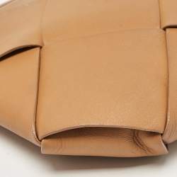 Pre Owned Bottega Veneta Brown Intrecciato Leather Blown Up Clutch