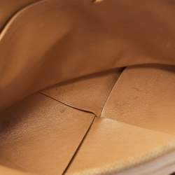 Pre Owned Bottega Veneta Brown Intrecciato Leather Blown Up Clutch