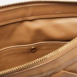 Pre Owned Bottega Veneta Brown Intrecciato Leather Blown Up Clutch