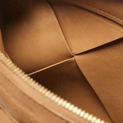 Pre Owned Bottega Veneta Brown Intrecciato Leather Blown Up Clutch