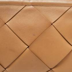 Pre Owned Bottega Veneta Brown Intrecciato Leather Blown Up Clutch