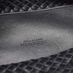 Pre Owned Bottega Veneta Black Intrecciato Leather Mini Cabat Tote